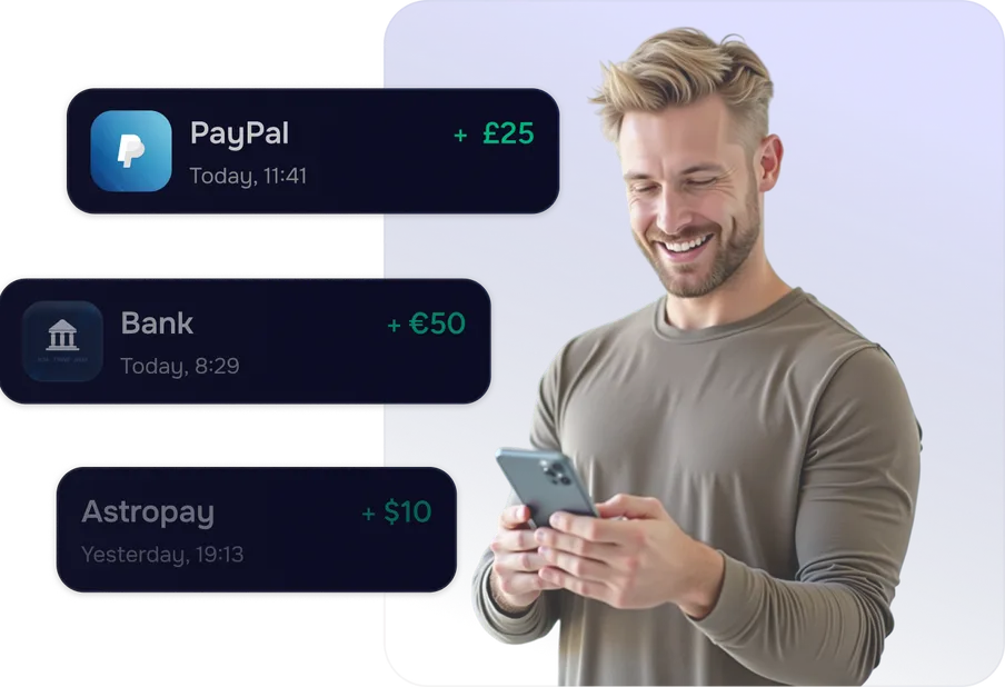 Conversion de recharges en argent réel